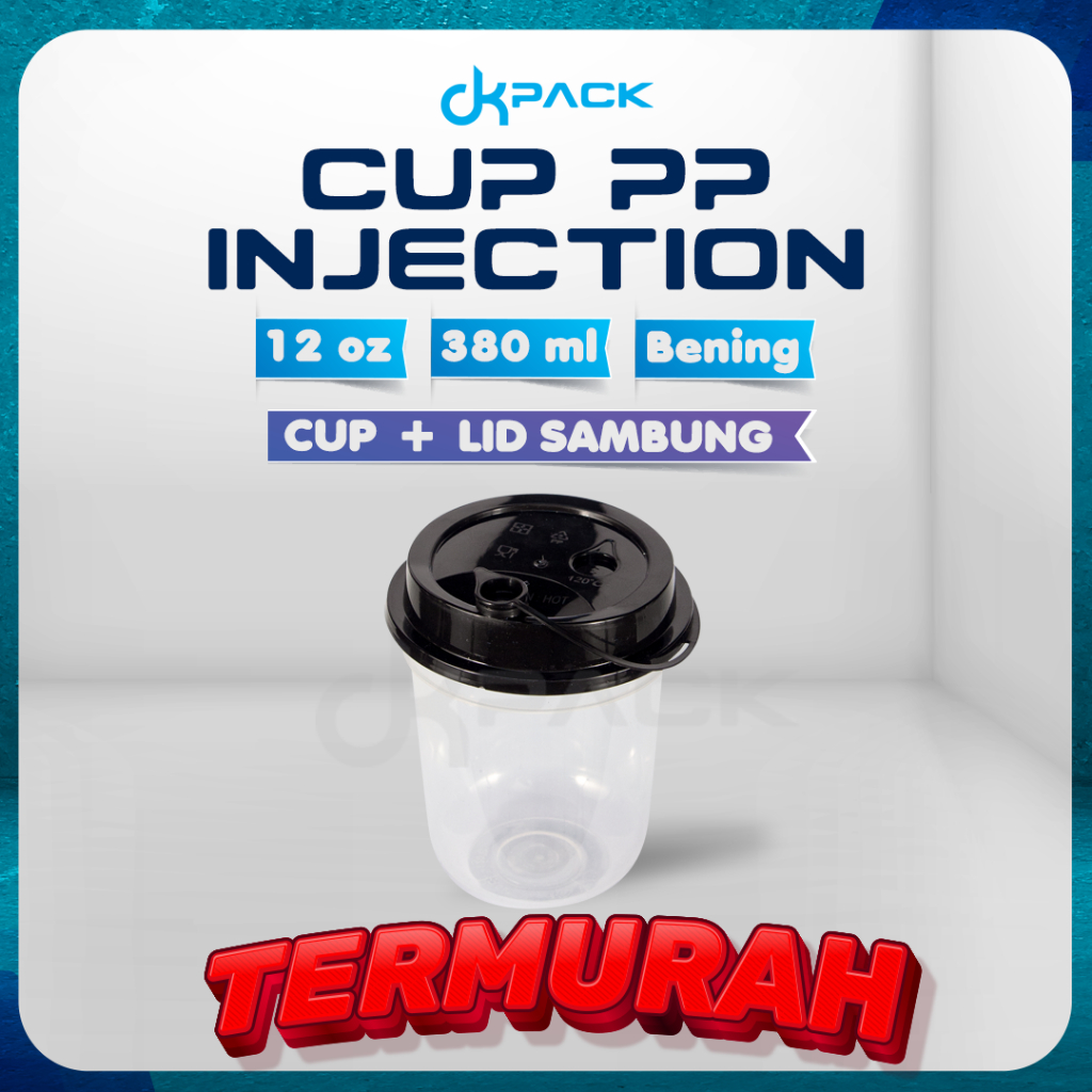 Jual Cup PP Injection Thinwall 12 Oz 380 ml Oval Bening + Tutup Lid ...