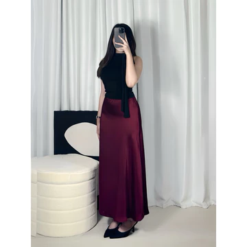 YNZ Savi Satin Skirt Rok Satin Silk Panjang Wanita Korean Style Flowy Maxi