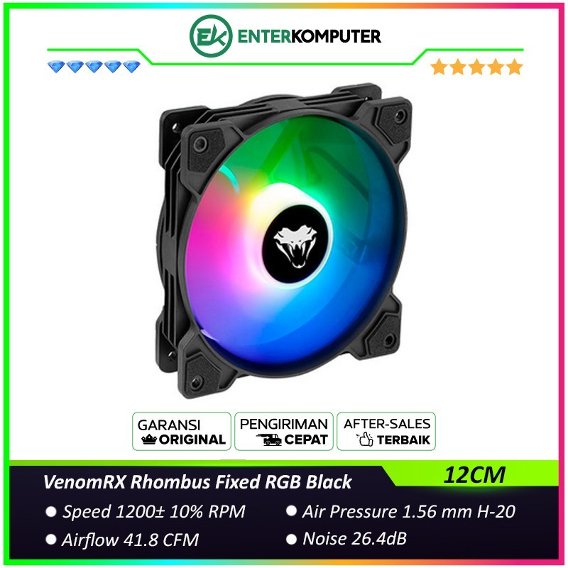 Jual VenomRX Rhombus Fixed RGB Black 12CM Fan | Shopee Indonesia