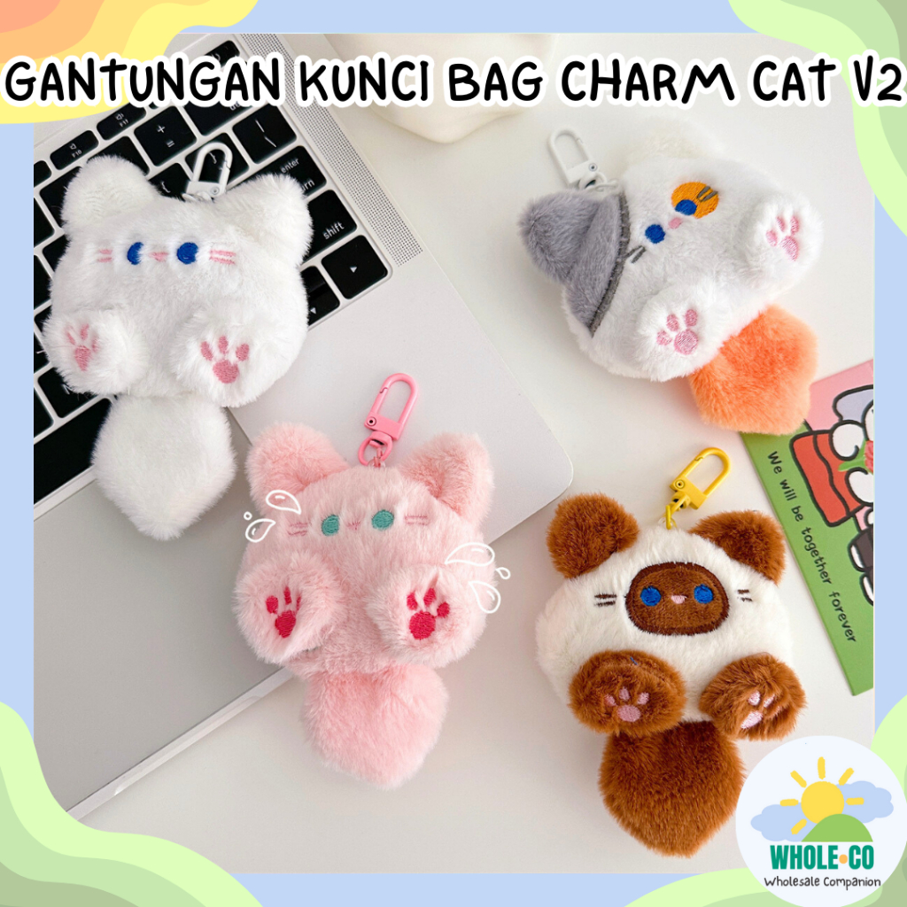 Jual Gantungan Kunci Bag Charm Cute Cat V2 Premium Pastel Kucing Fluffy ...