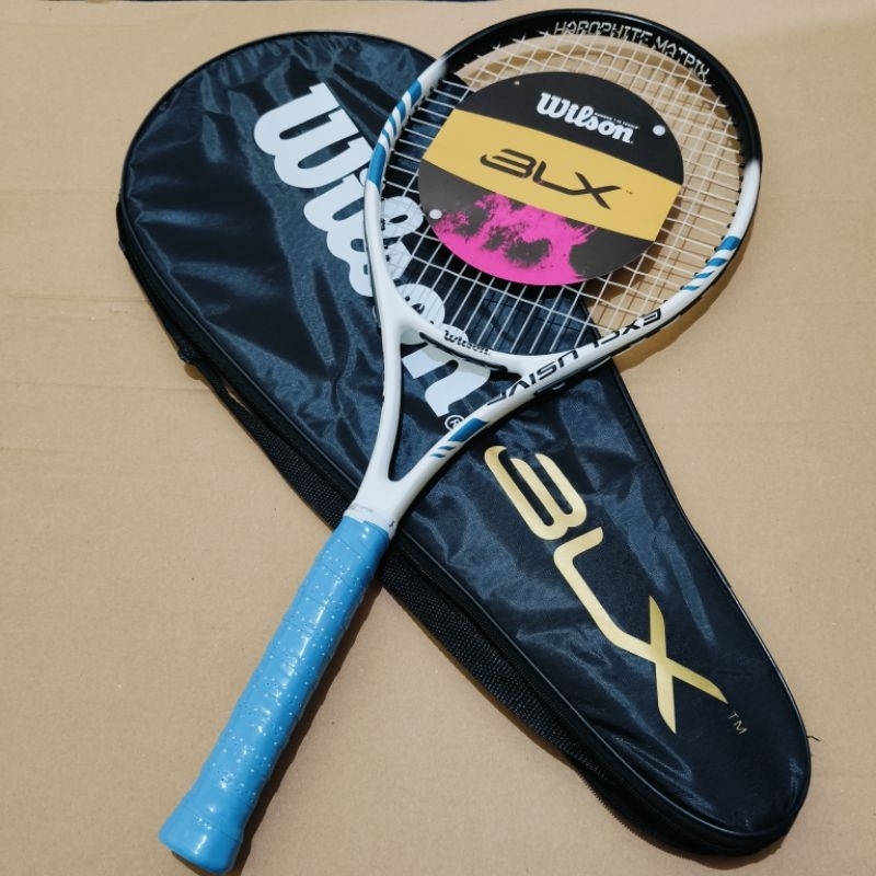 Jual RAKET TENIS WILSON EXCLUSIVE WHITE BLUE SIAP PAKAI | Shopee Indonesia