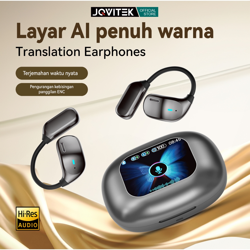 Jual (Ai Translation Headset )JQVITEK EP76X Wireless OWS Smart Chip Ai ...