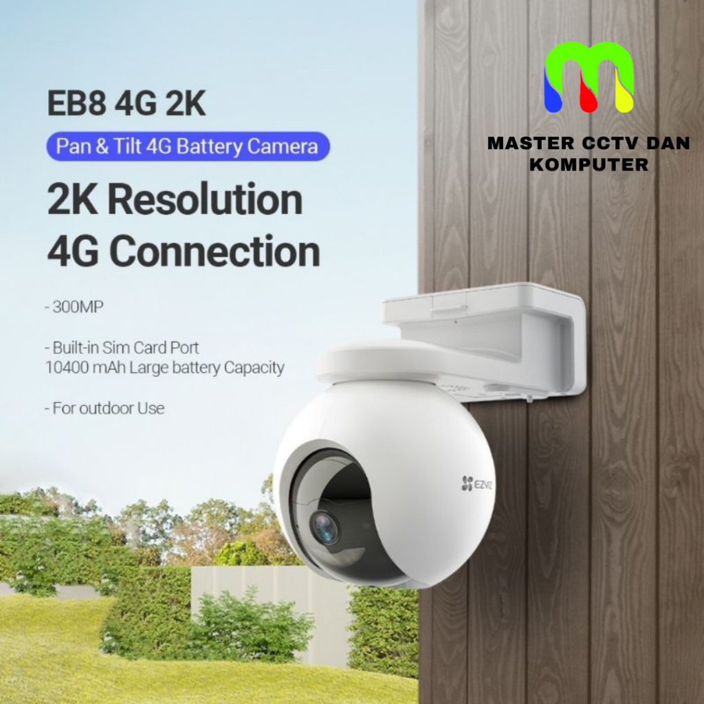 Jual EZVIZ EB8 3MP 2K COLORNIGHT PAN-TILT 4G LTE BATTERY CAM + SOLAR ...