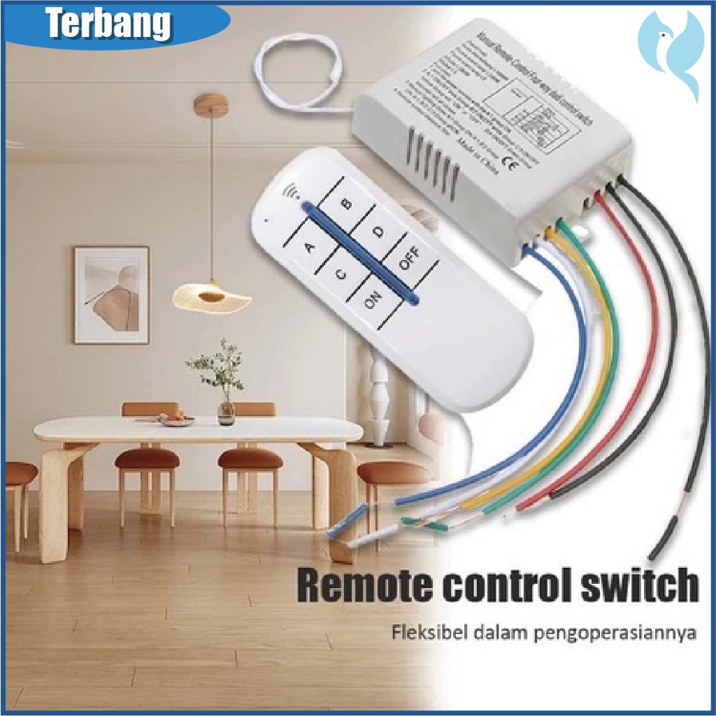 Jual 4 Ways Saklar Lampu Wireless Dengan Remote Control On Off Remote ...