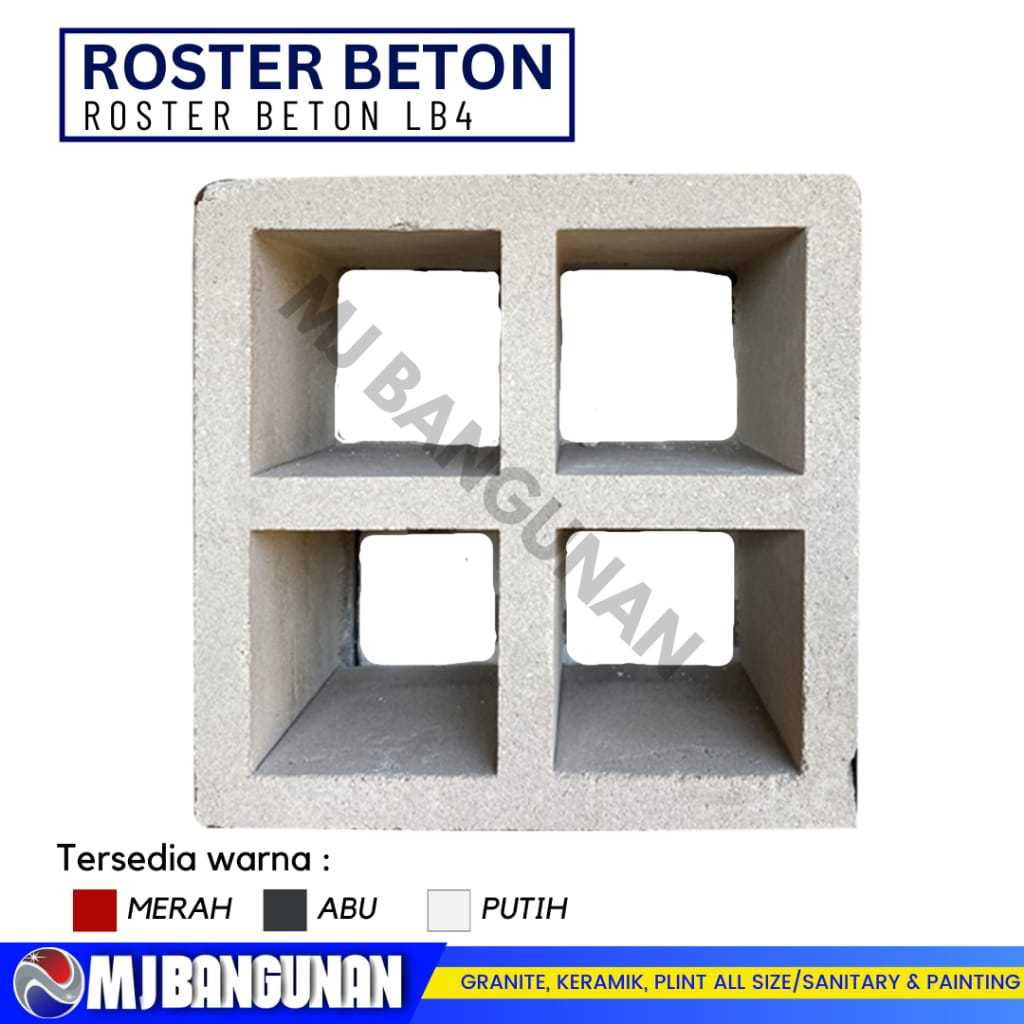 Jual Roster Beton Minimalis Ukuran 20x20 Roster Motif LB4 Warna Putih ...