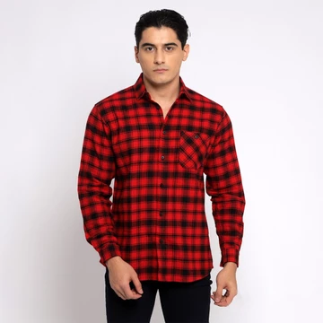 Casella Kemeja Pria Flanel Lengan Panjang Flanel Casual Shirt