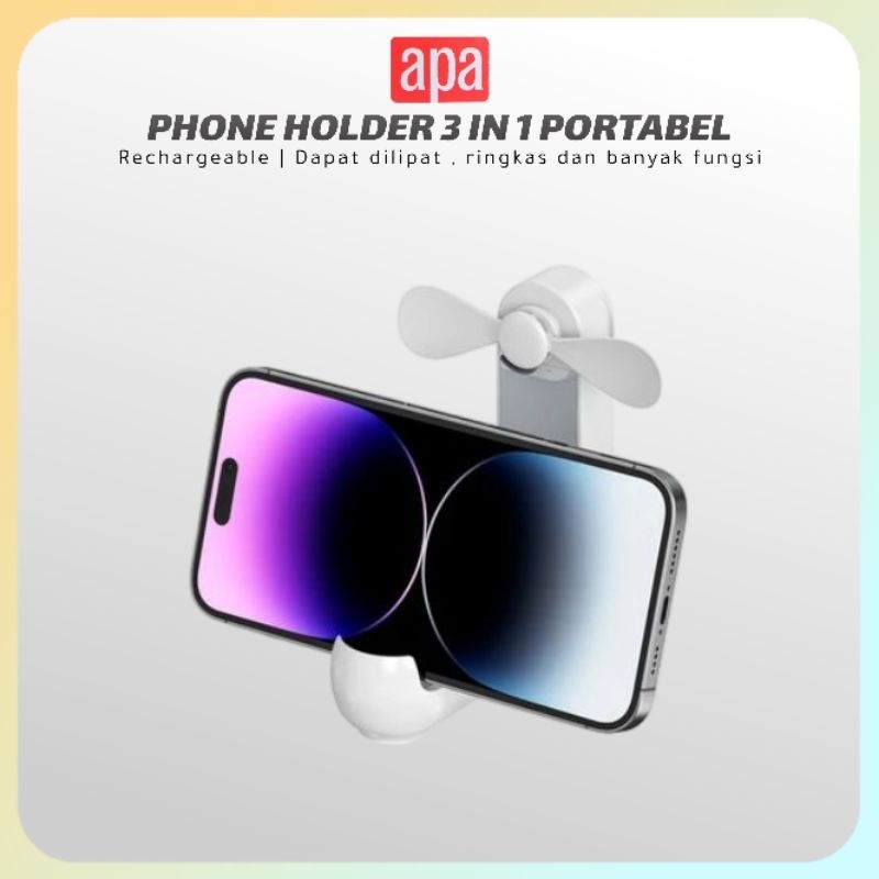 Jual APA Phone Holder 3 In 1 Portabel Multifungsi Kipas Angin Senter ...