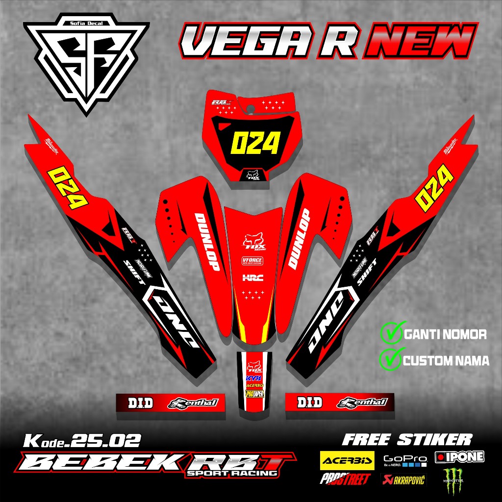 Jual Sticker Variasi RBT/GTX VEGA R NEW Stiker Decal Striping Bebek ...