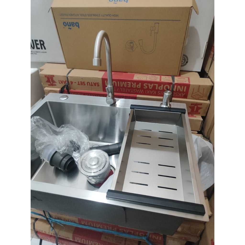 Jual Kitchen sink 6045 Stainless steel dengan KRAN PIPA STAINLESS ...
