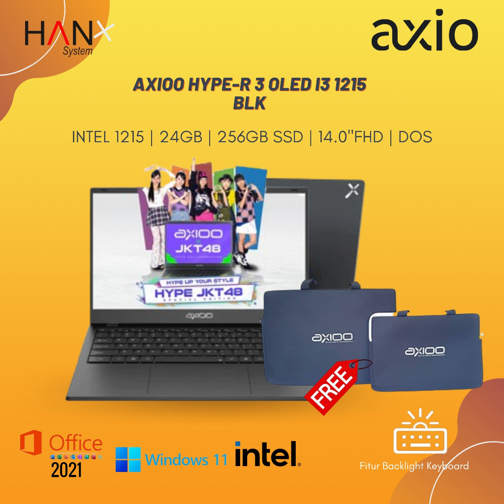 Jual AXIOO HYPE-R 3 OLED I3 1215 24GB 256GB DOS 14.0FHD BLK (UNDER 1KG ...