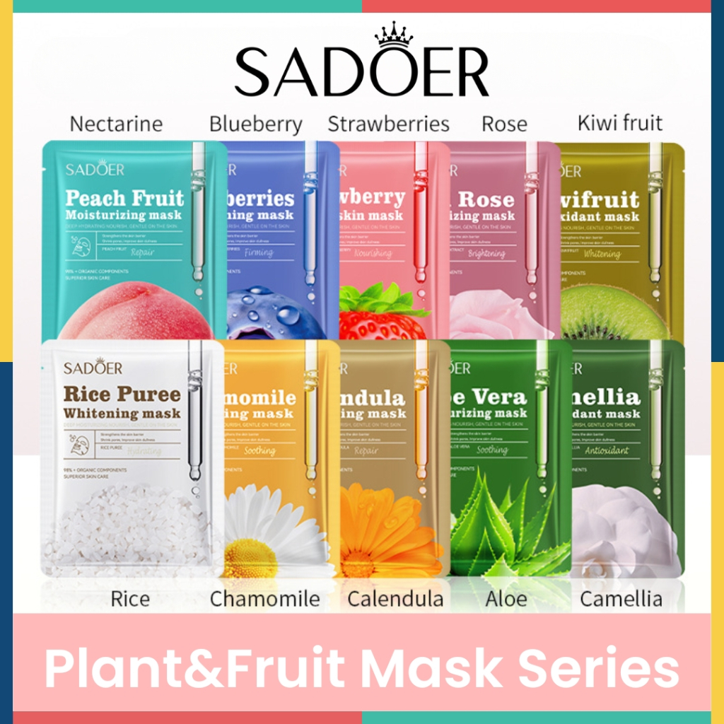 Jual SADOER Sheet Mask Series Fruit and Flower Masker Wajah Melembapkan ...