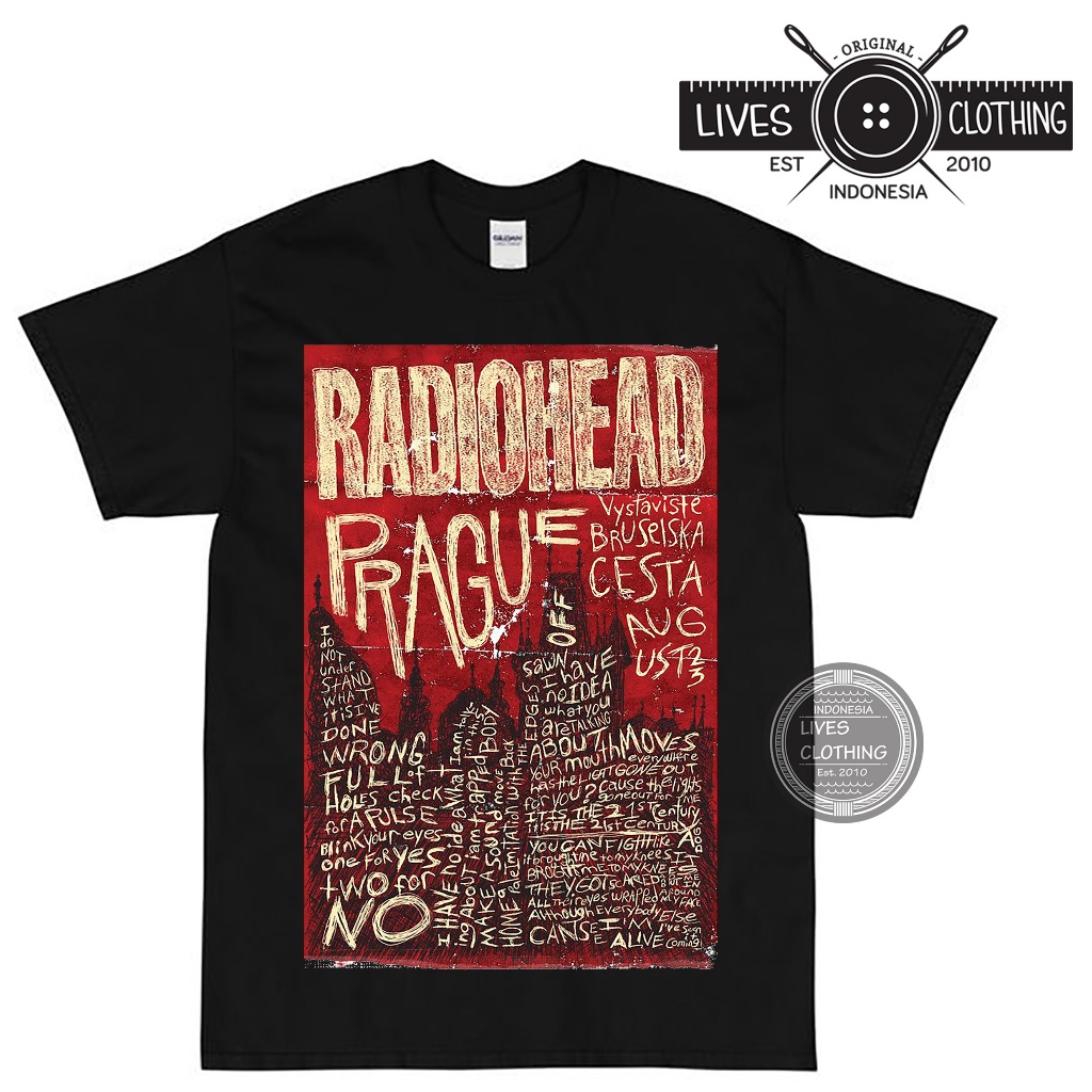 Jual KAOS BAND RADIOHEAD PRAGUE RED RADIO HEAD | Shopee Indonesia