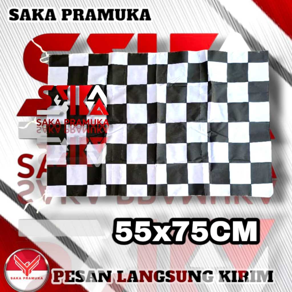 Jual Bendera start finish kotak hitam putih ukuran 55x75cm | Shopee ...
