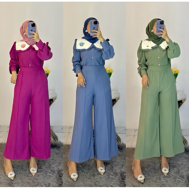 Jual KIARA SET KNIT KANCING AKTIF CELANA KULOT FIT TO XL // ONE SET ...
