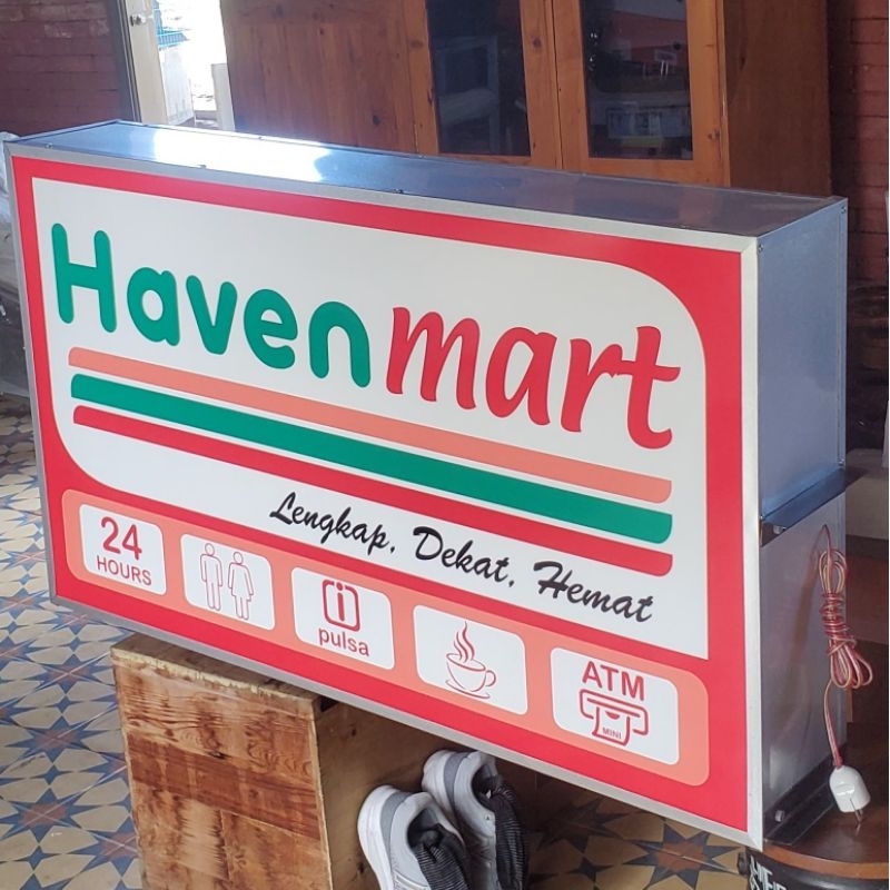 Jual Neon Box Custom 2 sisi Akrilik, Tebal box 20cm ukuran 90x60, 80x50 ...