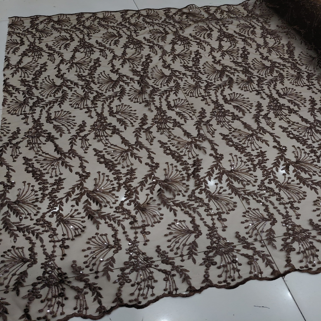 Jual KAIN TILE MOTIF AKAR ABSTRAK DENGAN PAYET BURKAT BURGUNDY BURKAT ...