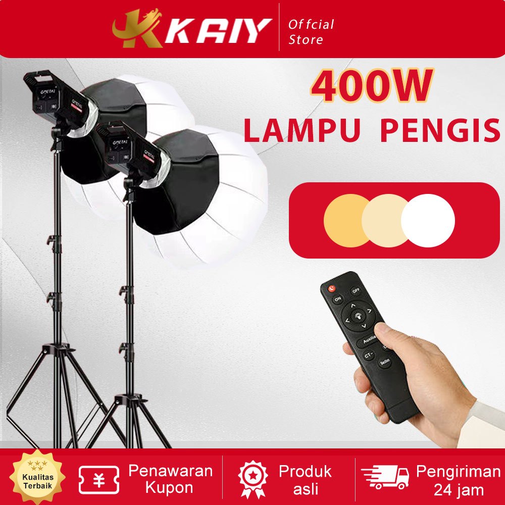 KAIY LED/COB Softbox Lighting With Grid Photography Livestreaming Lampu  Packet with Video Light Tripod