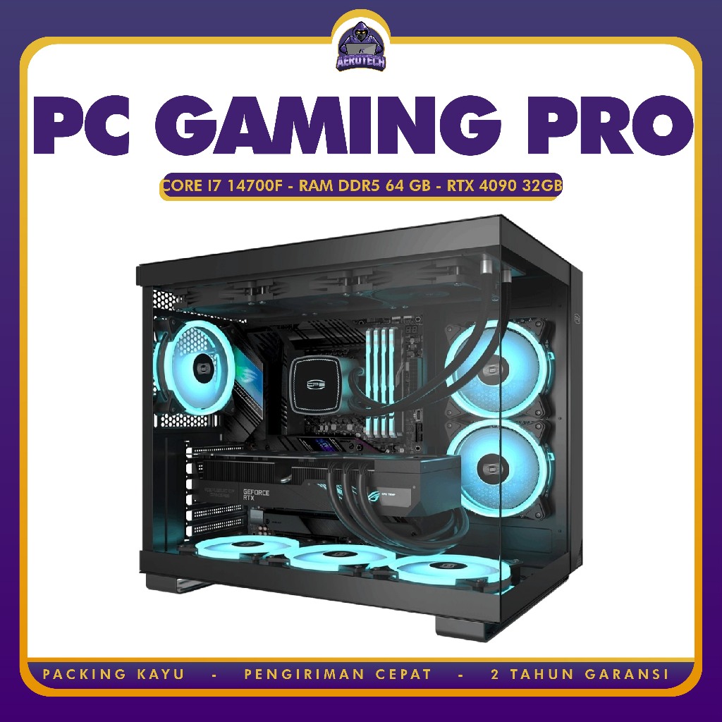 PC RAKITAN GAMING INTEL i7 14700F | VGA RTX 5090 32 GB | RAM DDR5 64 GB | SSD 2 TB NVME SIAP RENDERING EDITING DESAIN LIVE STREAMING