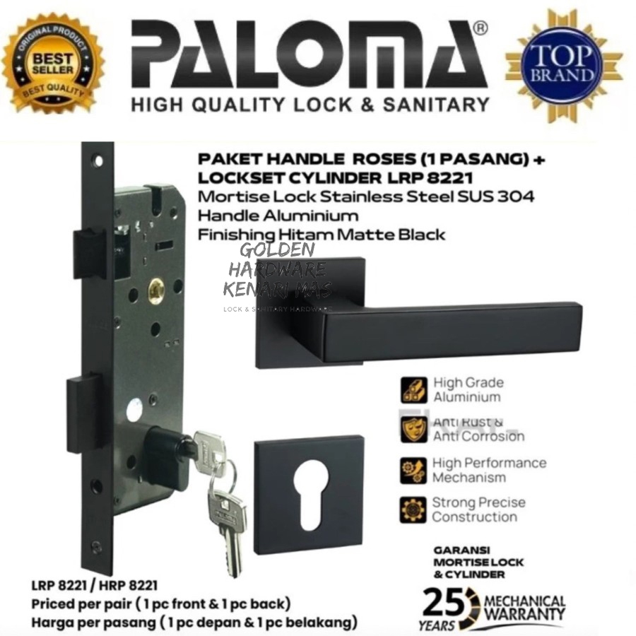 Jual PALOMA LRP 8221 MSP 1128 Gagang Pintu Door Handle Roses Set ...