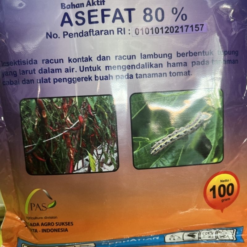 Jual Insektisida Pasphat 100gram insektisida asefat 80SP diatasnya ...