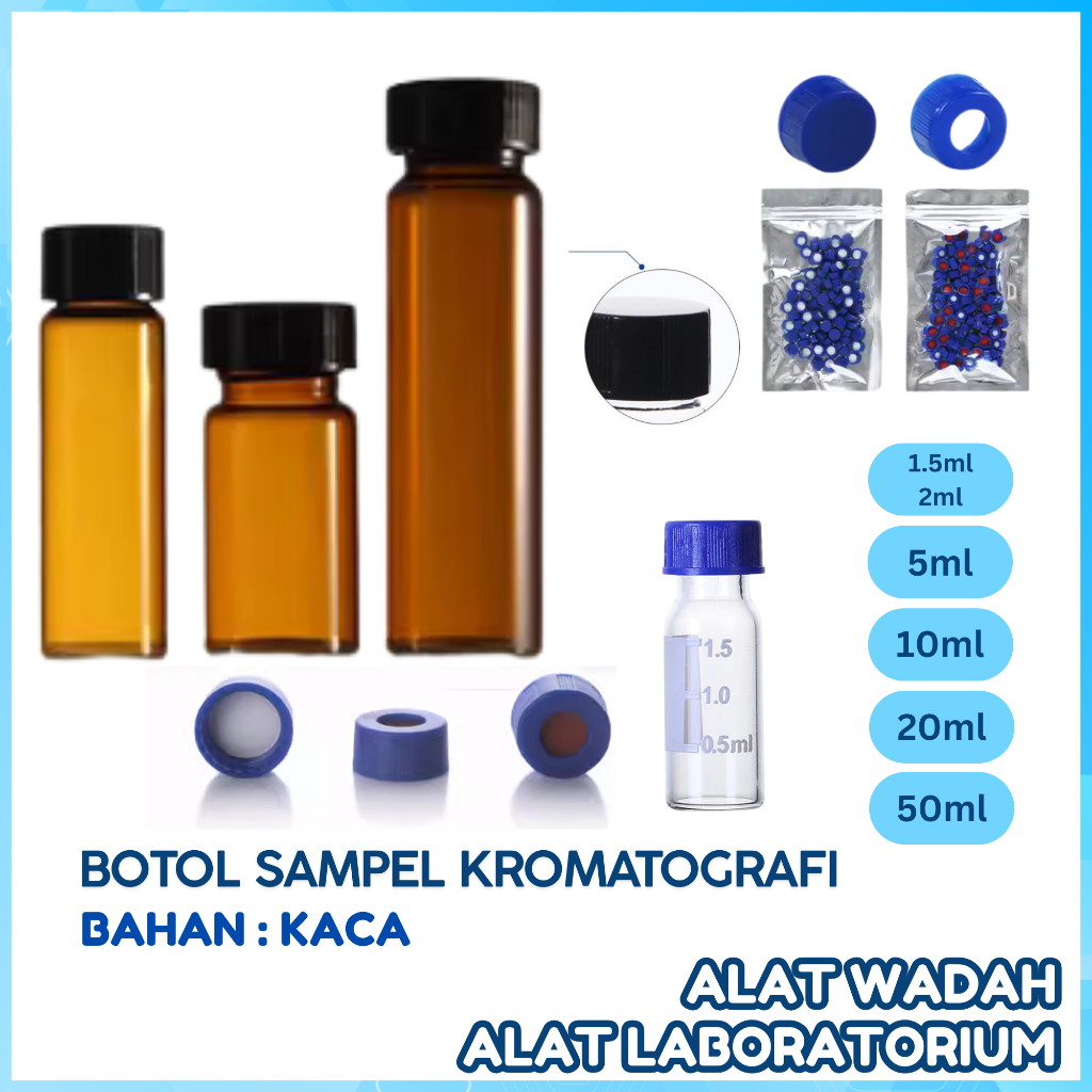 Jual Botol Sampel Kromatografi Kaca Amber Botol Vial Kaca Amber Lab ...