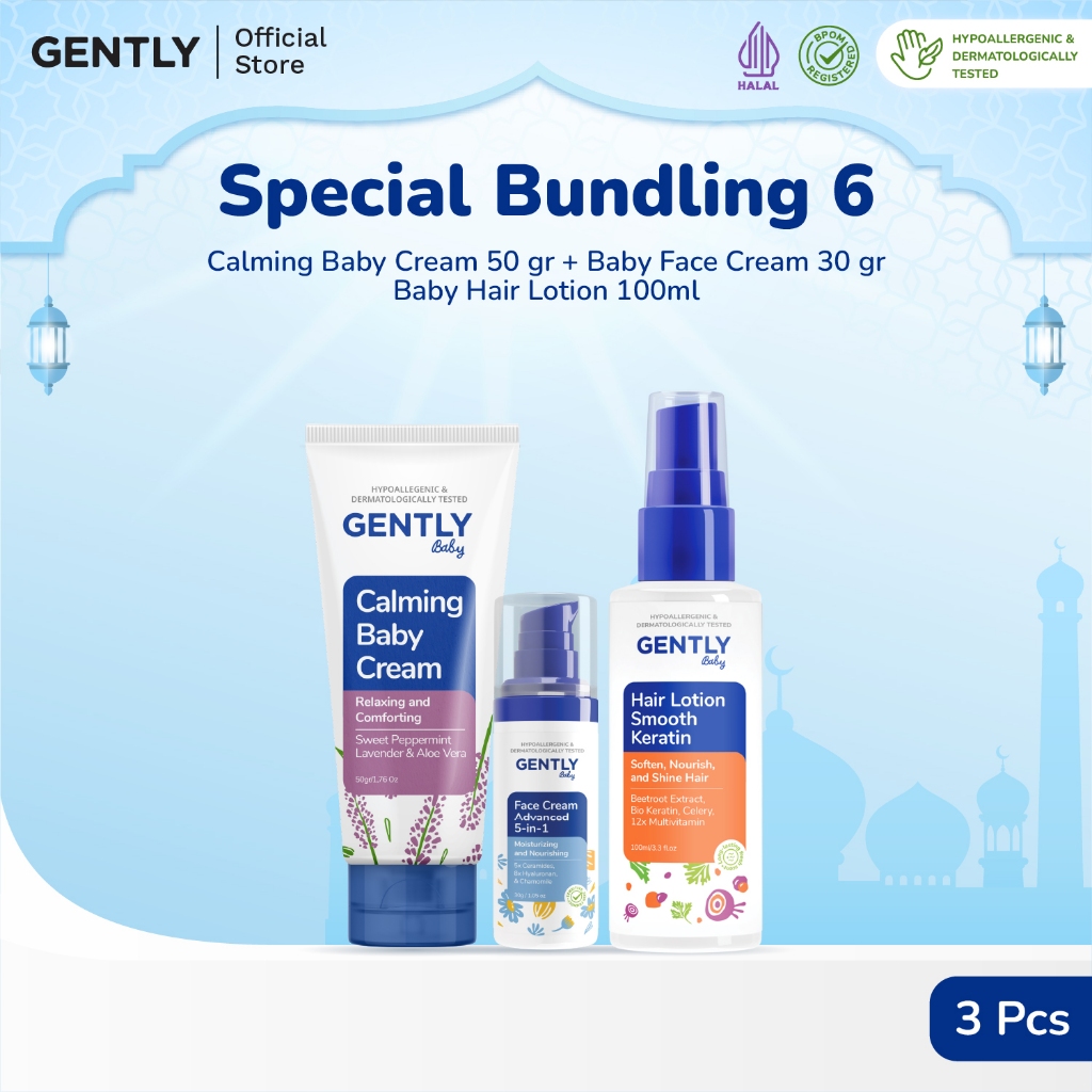 Jual GENTLY Baby Special Bundling 6 | Paket Calming Baby Cream 50 g ...
