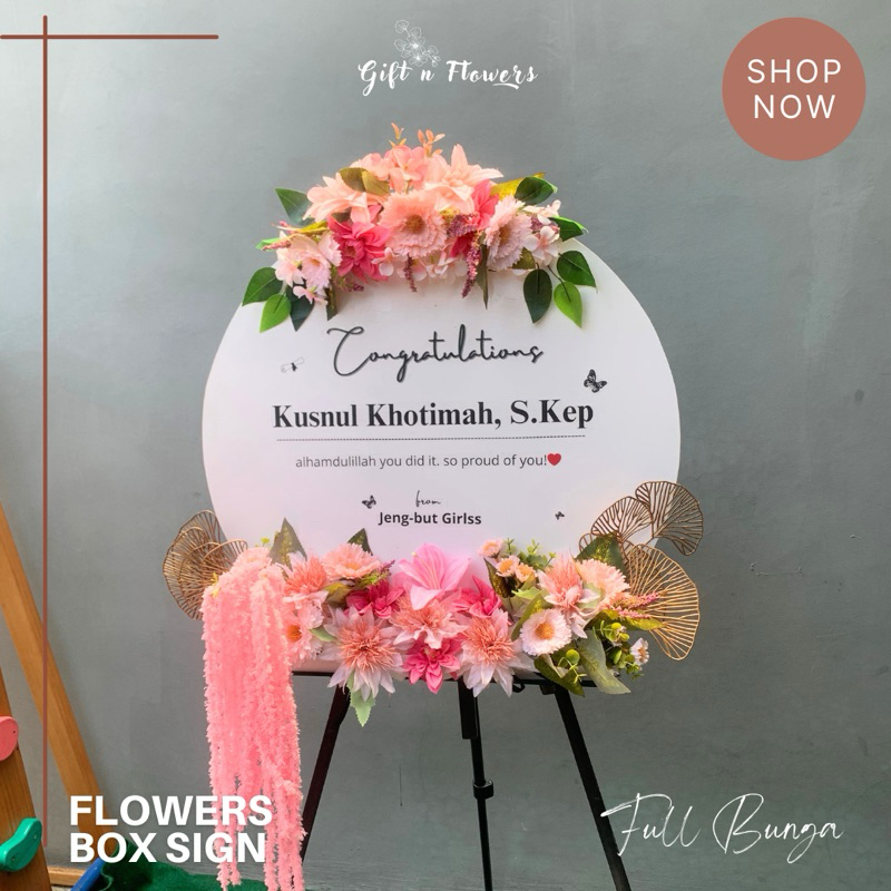 Jual Flowers Box Sign Bulat / Papan Bunga Ucapan Grand Opening ...