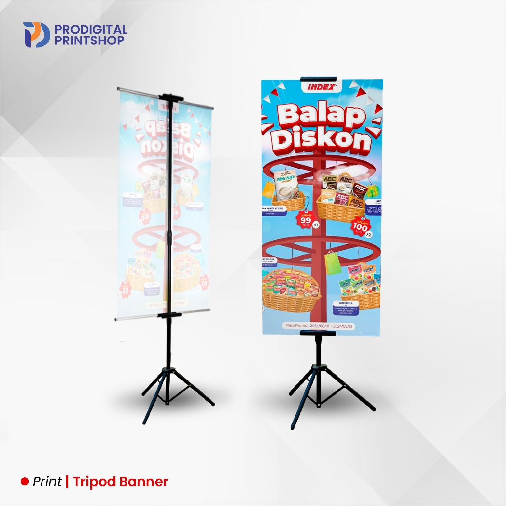 Jual Tripod Banner Display 2 Sisi + Infraboard Stiker | Shopee Indonesia