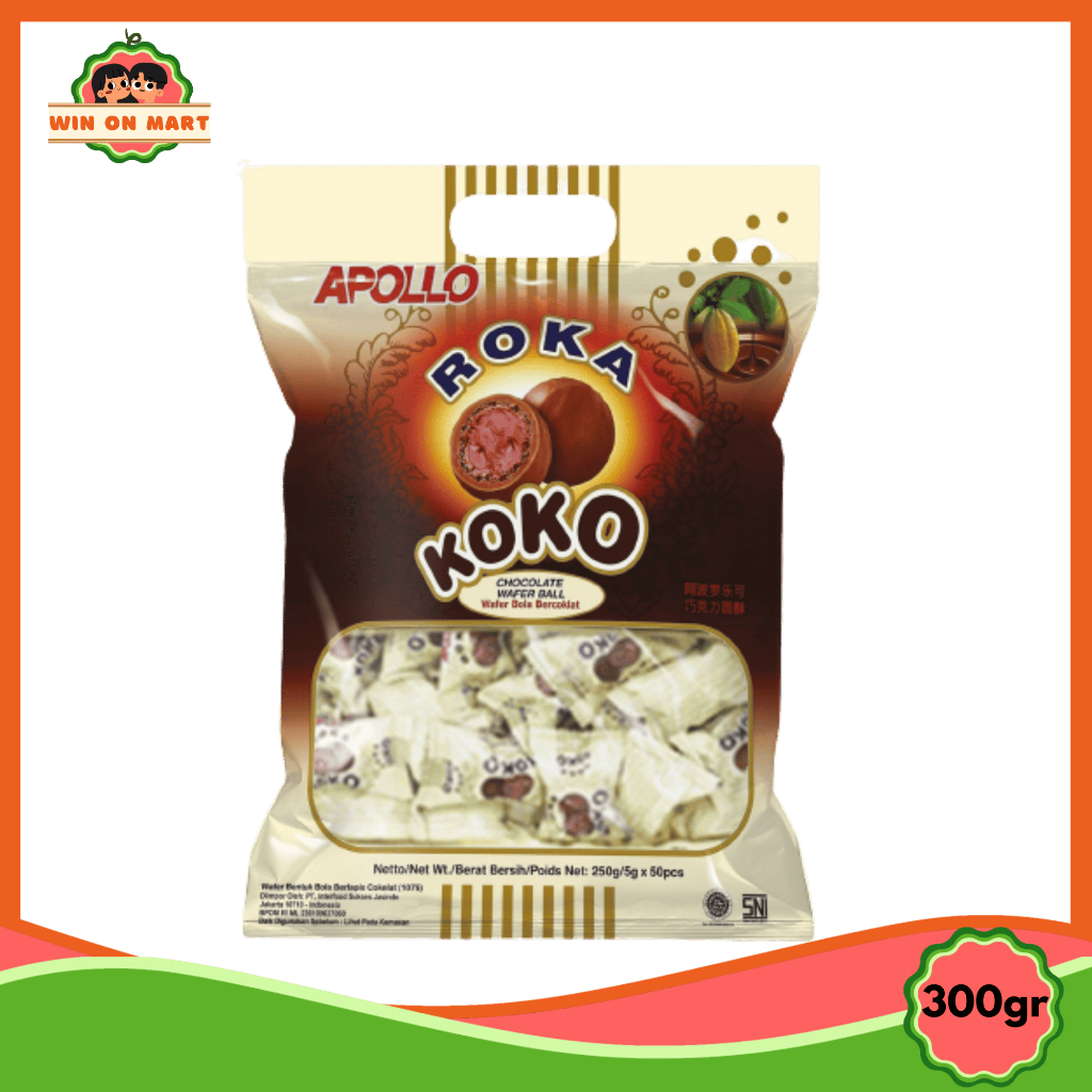 Jual Wafer Ball | Apollo Roka Wafer Ball Chocolate 300g ( isi 50 pcs ...