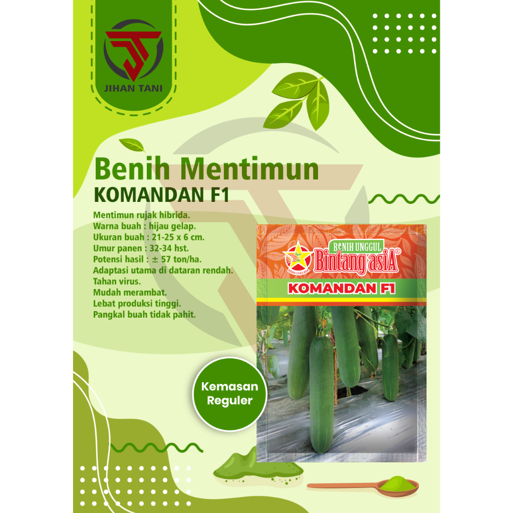 Jual Benih Mentimun Timun KOMANDAN F1 20 Gram Cap Bintang Asia PT Benih ...