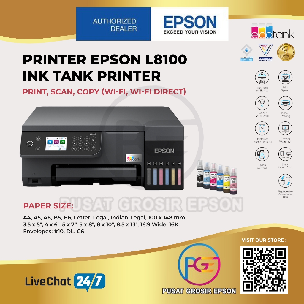 Jual PRINTER EPSON L8100 L-8100 L 8100 PRINT CETAK CD KARTU GARANSI ...