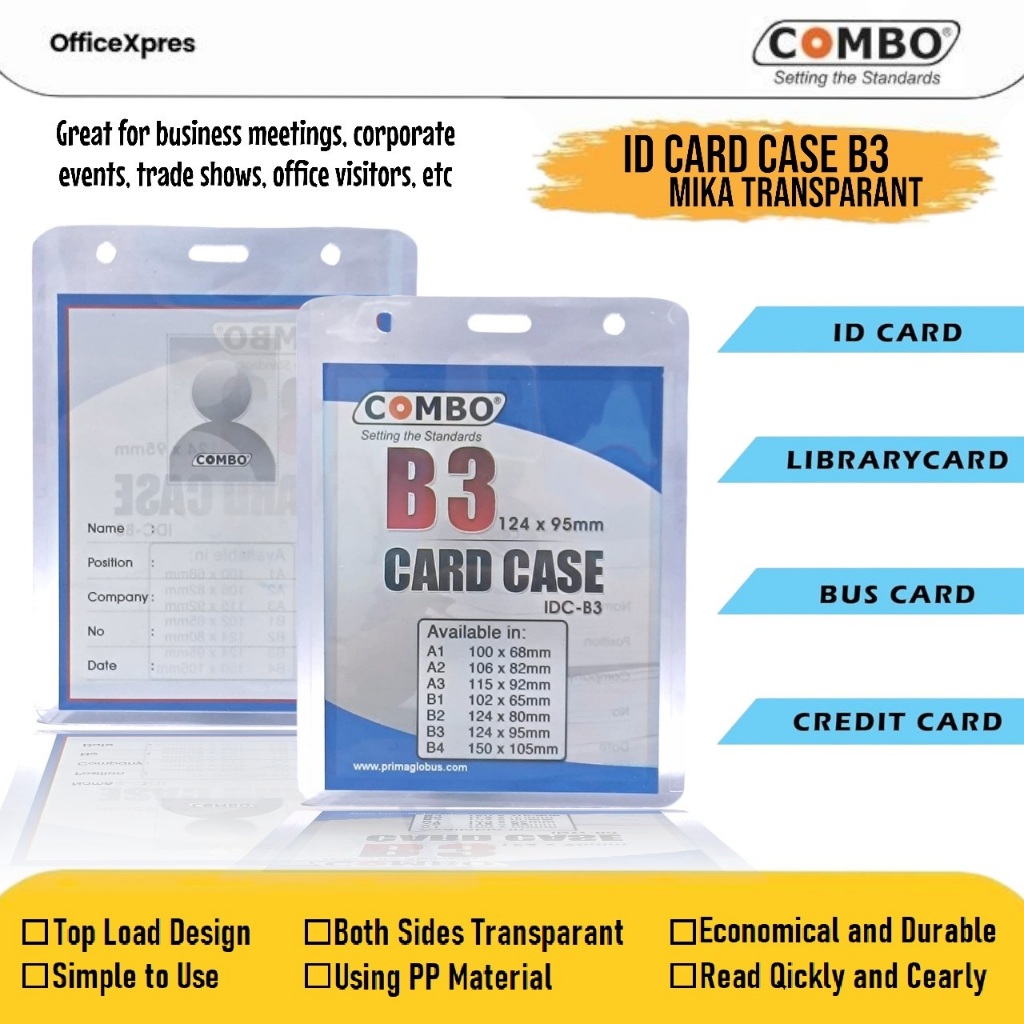 Jual ID Card Case Plastik B3 / Casing ID Card Transparant 124x95mm ...