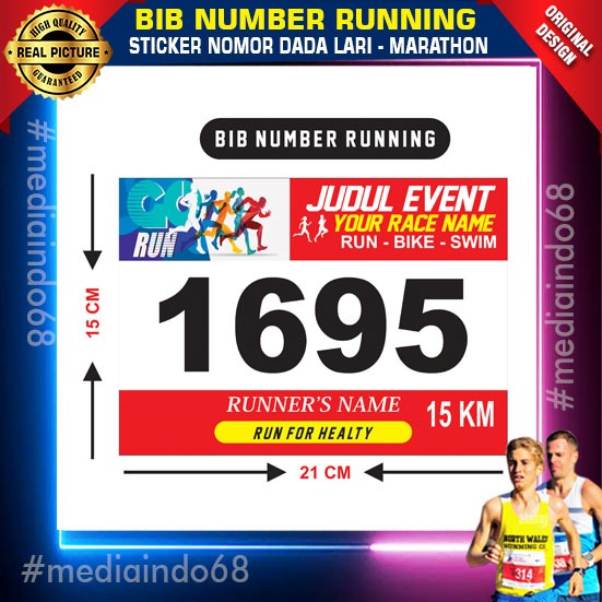 Jual BIB Number Sticker Nomor Dada / Event Lari / Jalan Sehat ...