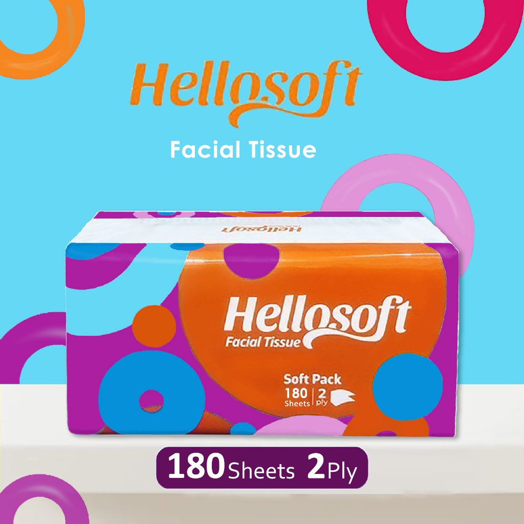 Jual Tisu Hellosoft Facial Tissue 180 Sheets 2ply Tisu Wajah Lembut ...