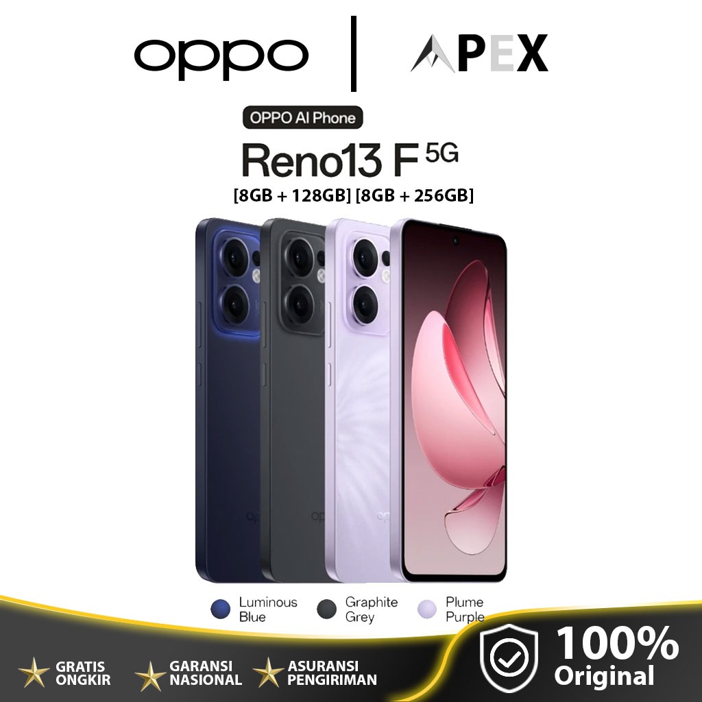 Jual OPPO Reno 13F 5G [12/256GB] [8/256GB] Garansi Resmi Oppo 1 Tahun ...