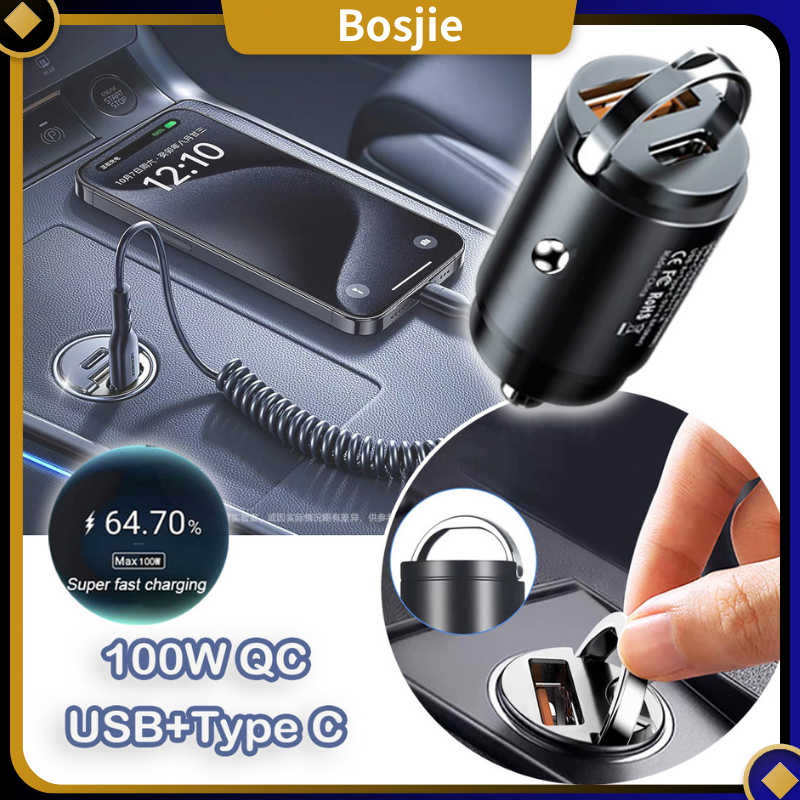Jual 100W Quick Charger USB Type-C Dual Port /Mobil Adaptor Telepon ...