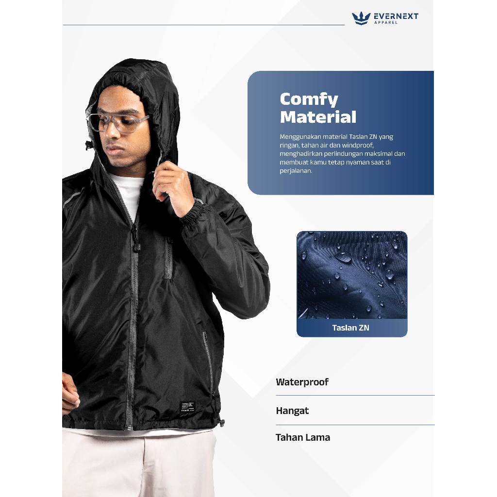 Jual Evernext Apparel - Jaket Cowok Parasut Pria Jaket Hoodie Pria ...