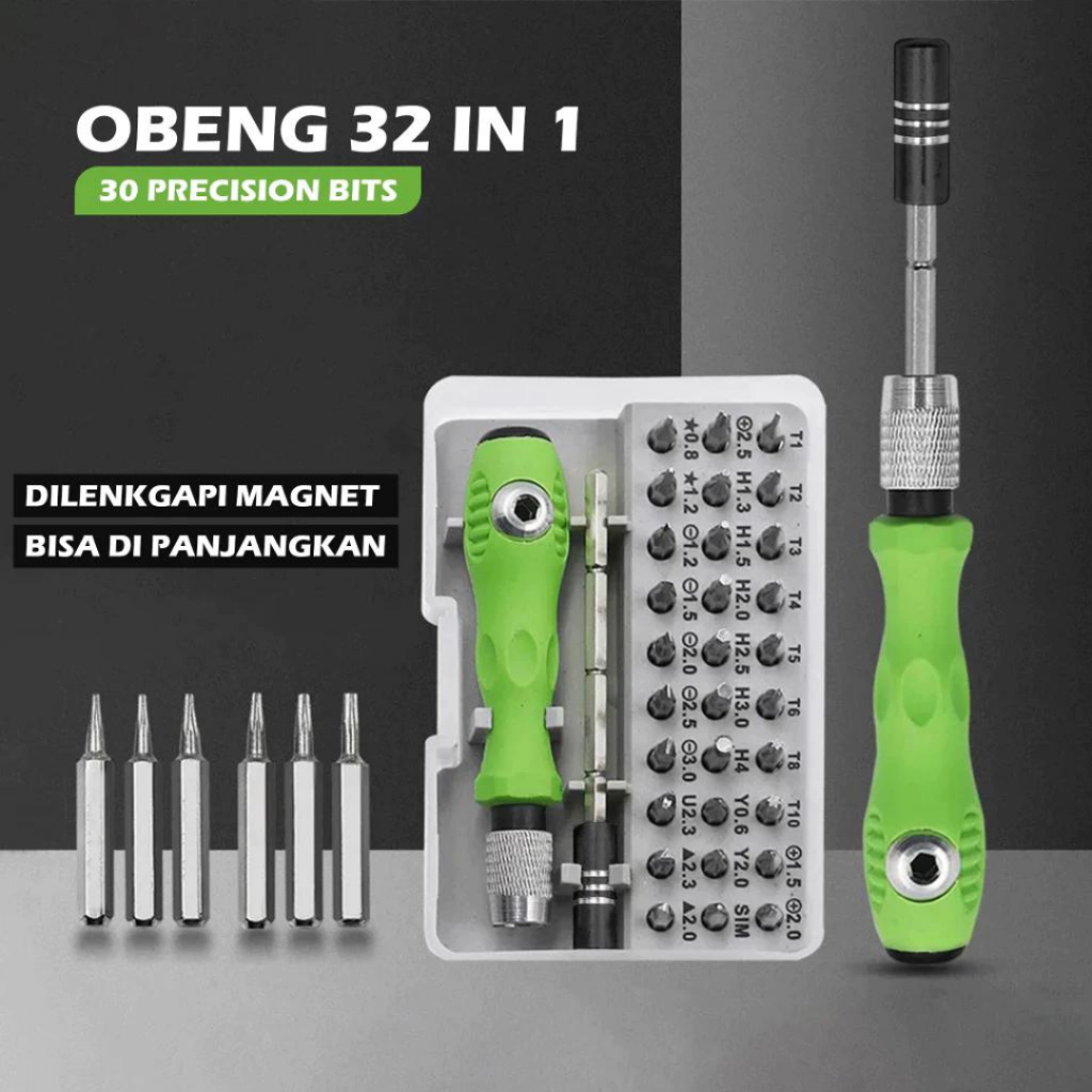 Jual Obeng Set 32 in 1 Magnetic Tool Kit Lengkap Multi Screwdriver ...
