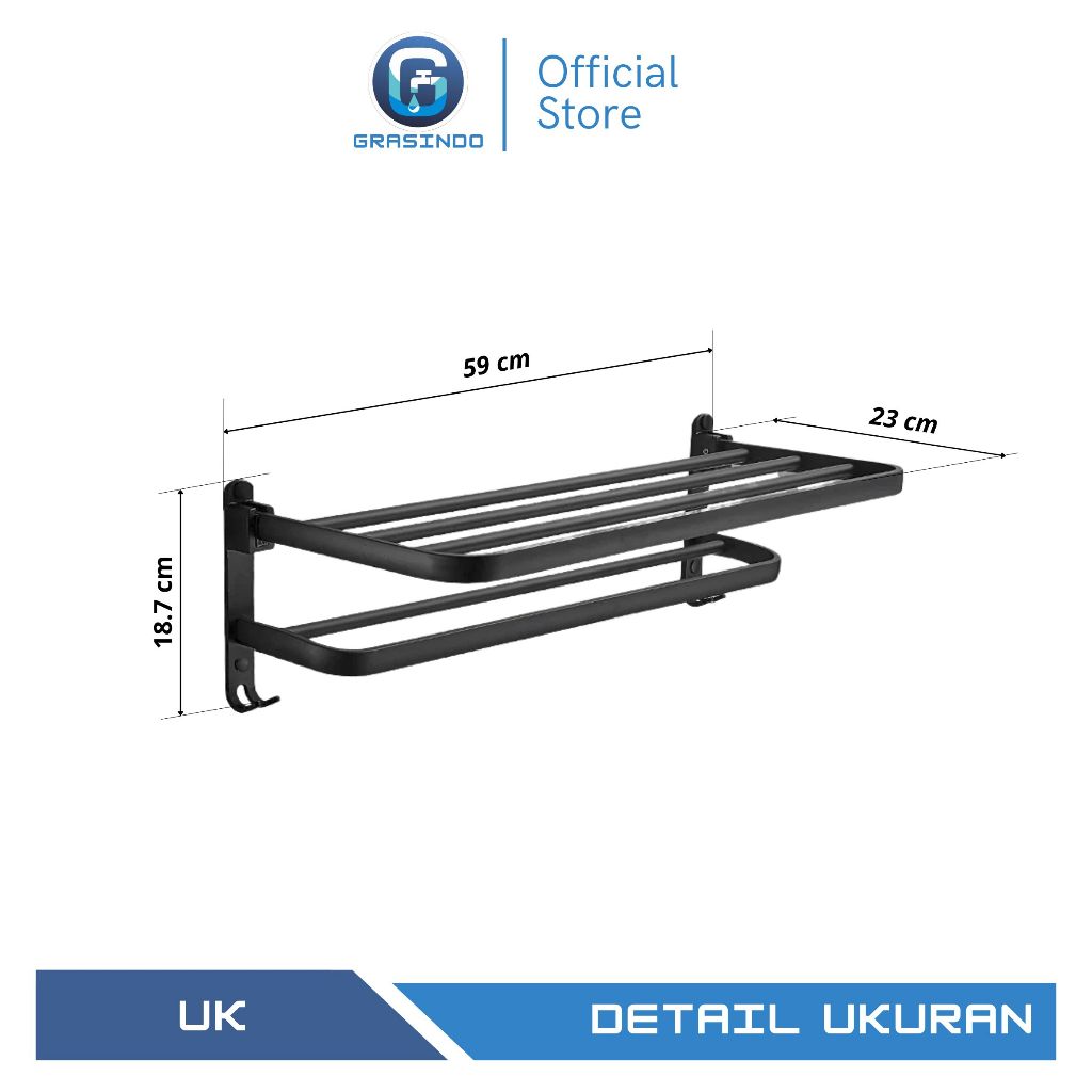 Jual Rak handuk Gantungan Handuk kamar mandi Alumunium Anti karat ...