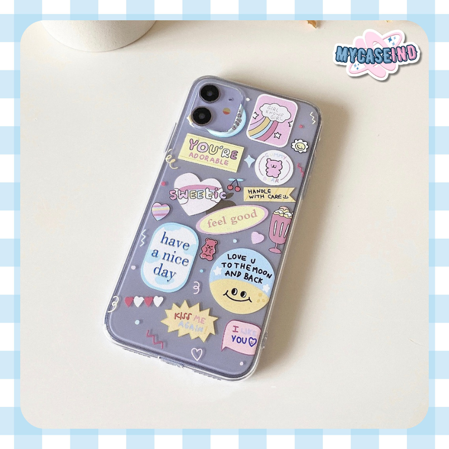 Jual Love Moon printing anticrack case iphone 5 6 7 8 plus x xr xs max ...