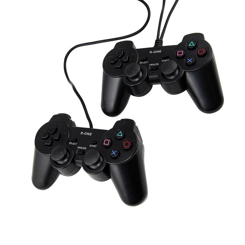 Jual USB GAMEPAD DUAL DOUBLE CONTROLLER GETAR HITAM R-ONE JOYSTIK ...