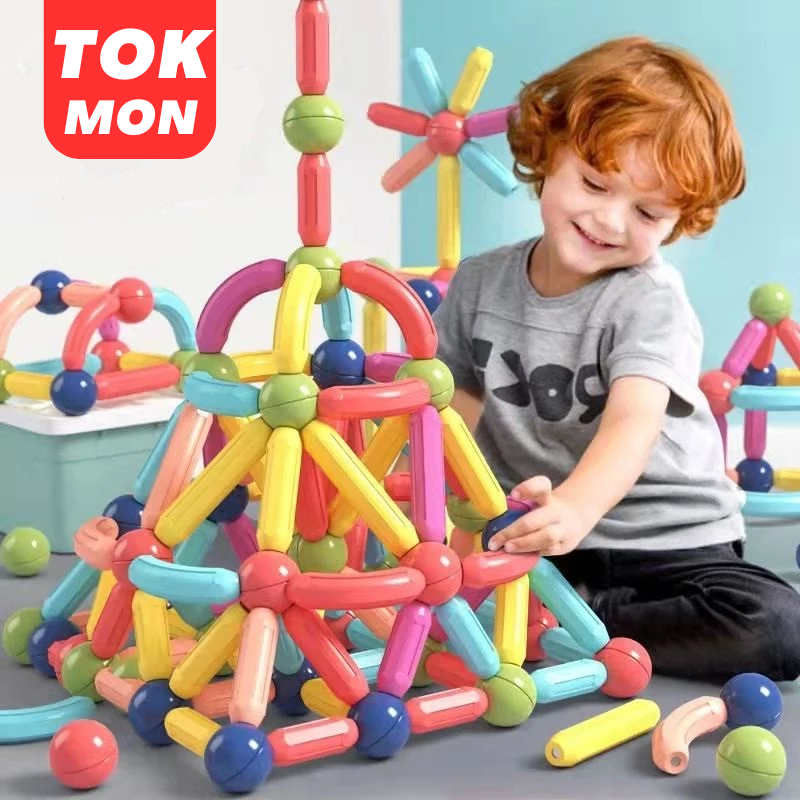 Jual Magnetic Sticks Blocks Montessori Block DIY Building Blocks Puzzle ...