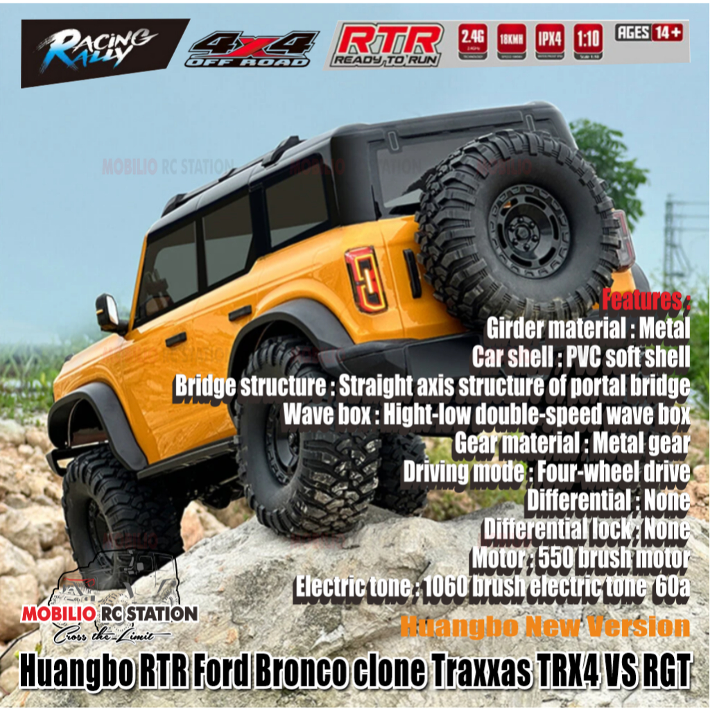 Jual Huangbo HB R1001/2/3 V2 RTR Ford Bronco RC 1/10 313 Crawler ...