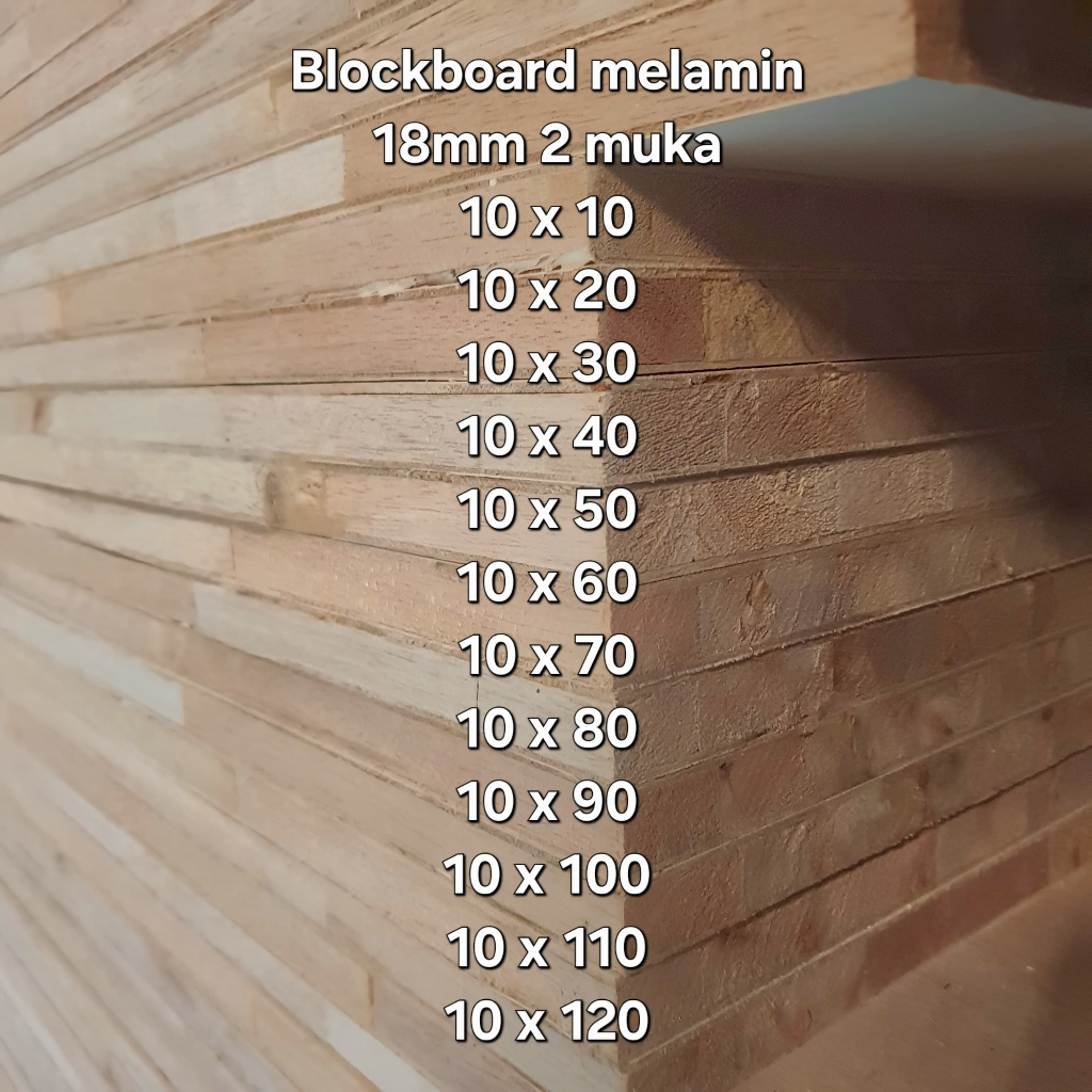 Jual Blockboard melamin 2 muka custom 18mm lbar 10 cm | Shopee Indonesia