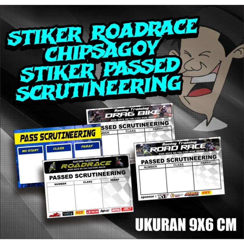 Jual stiker road race chipsagoy stiker passed scrutineering stiker ...
