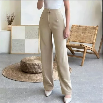 Cozie Cullot Loose Pants Higwais Cullot Pants Rib Knit Premium Celana Kulot