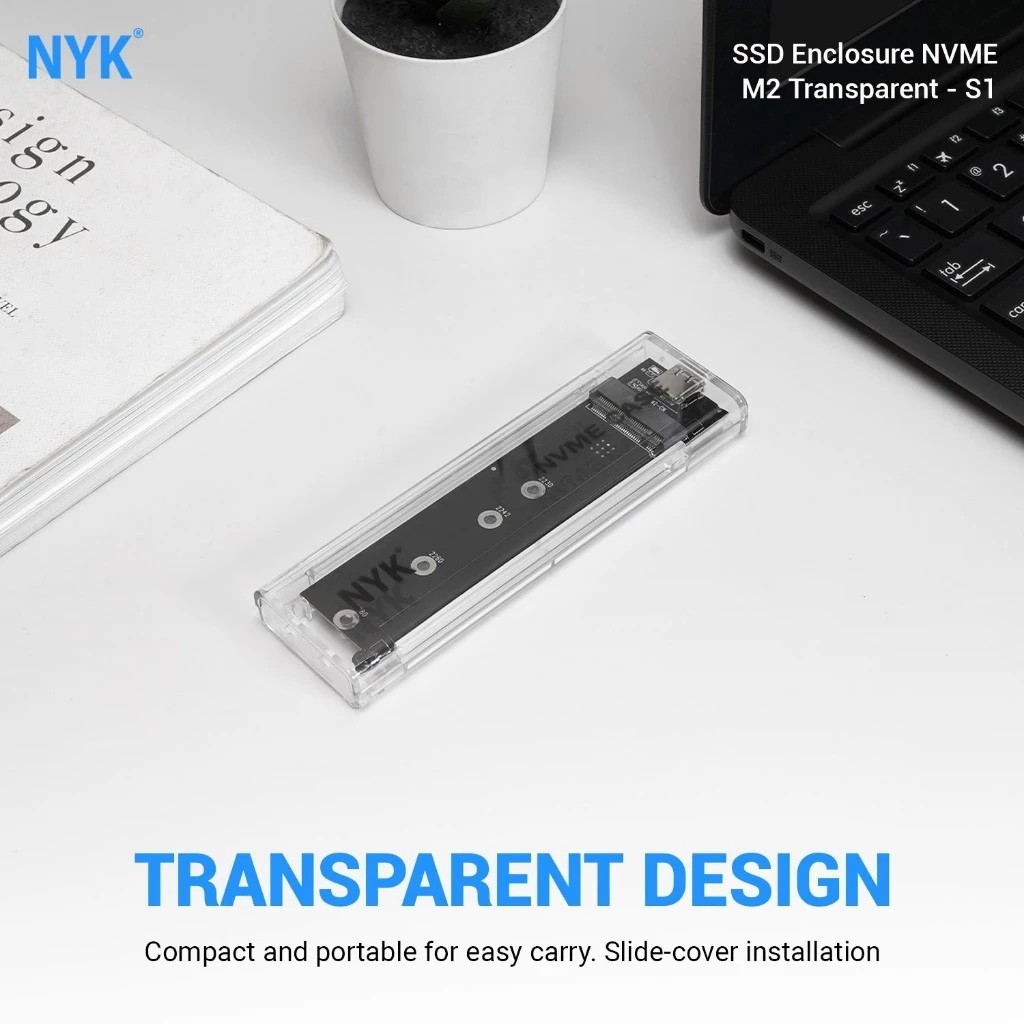 Jual SSD External NYK SSD Enclosure NVME M2 Transparant S1 NYK NVME ...