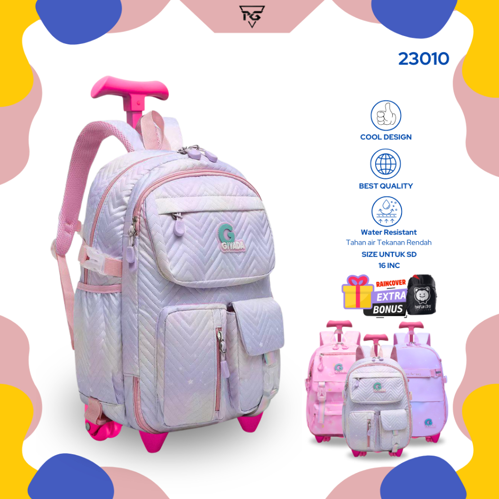 Jual Tas Koper Dorong Anak Perempuan SD Import High Quality Gratis ...