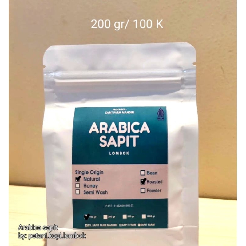 Jual KOPI ARABICA SAPIT LOMBOK - KOPI LERENG RINJANI | Shopee Indonesia