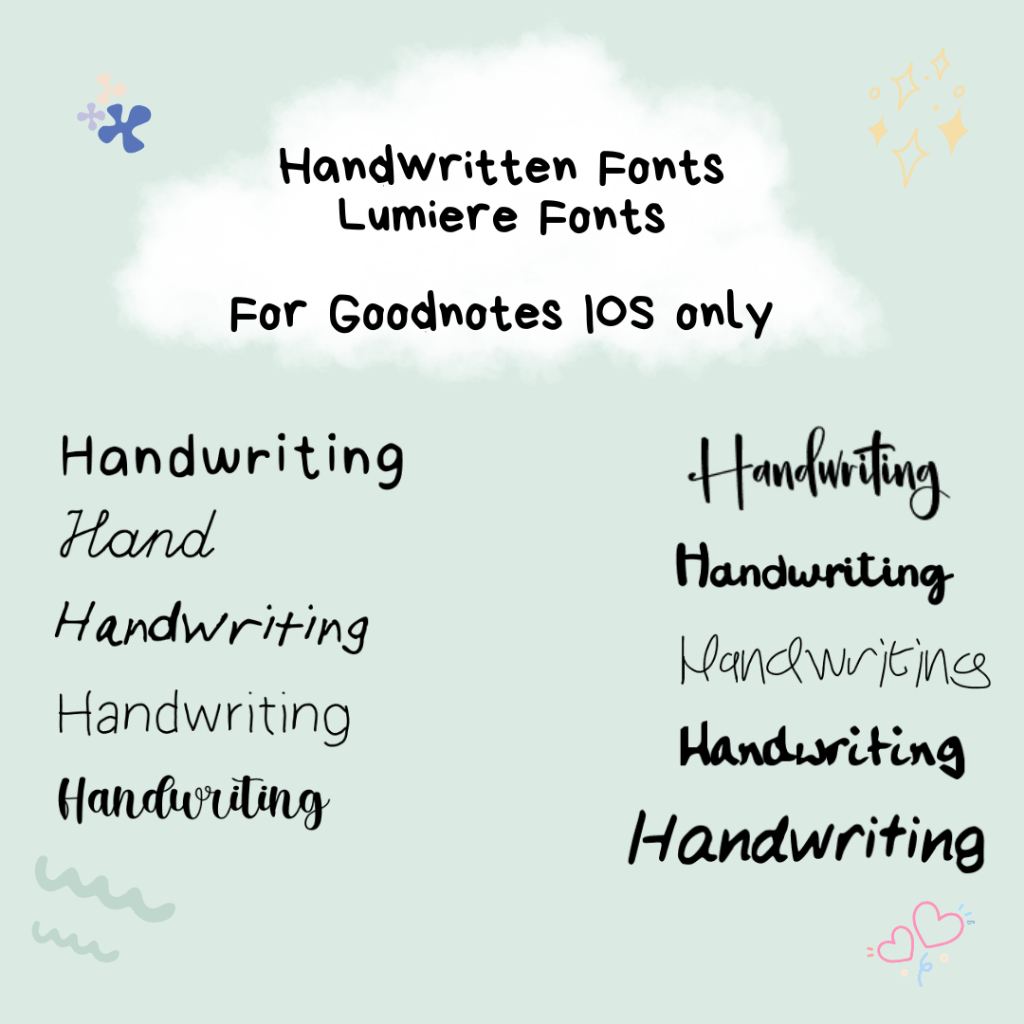 Jual Fonts For Digital Planinng | Handwritte fonts ---- Lumiere Fonts ...